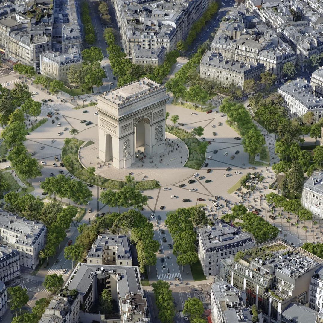 A green Champs-Élysées in Paris