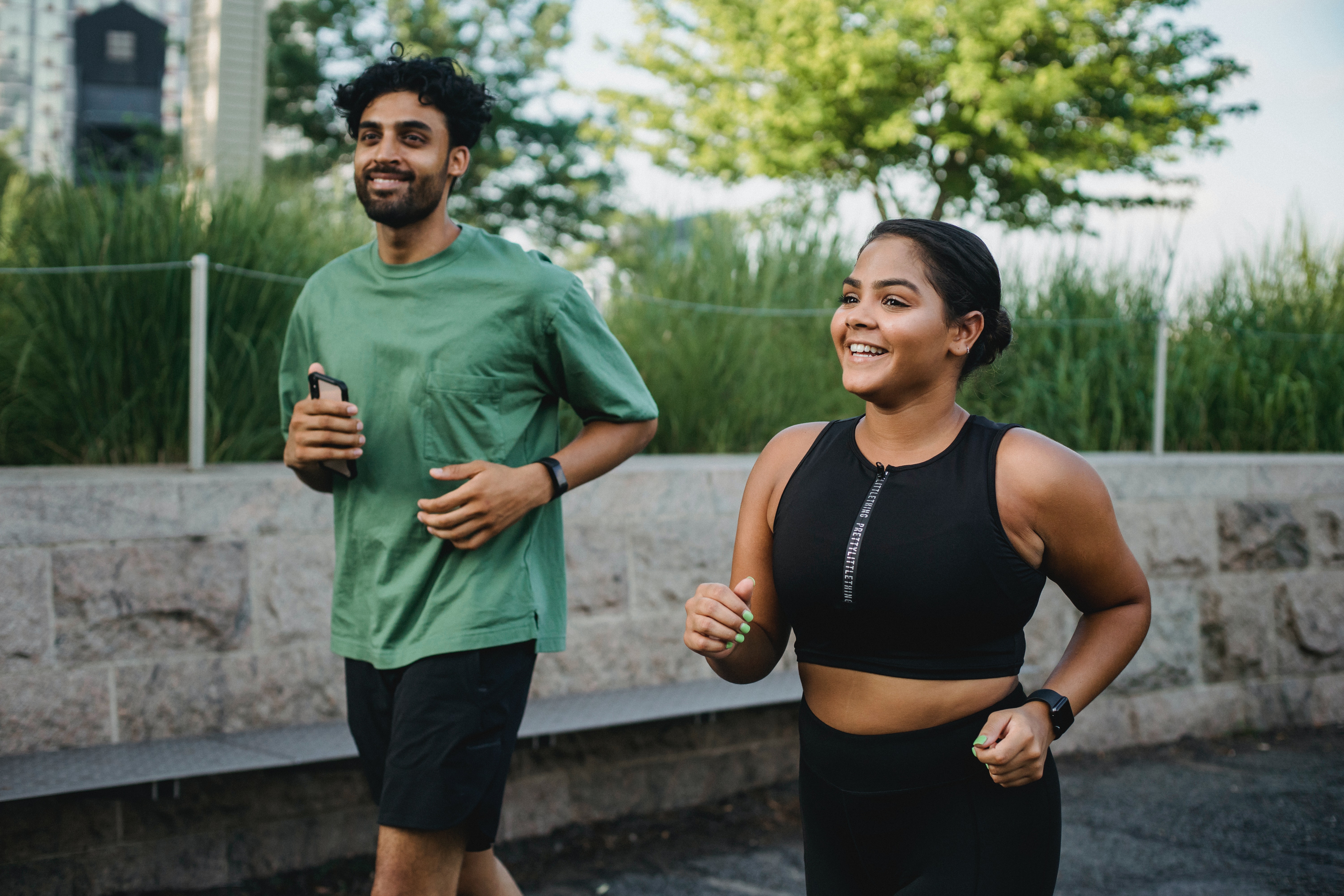 Man and woman jogging