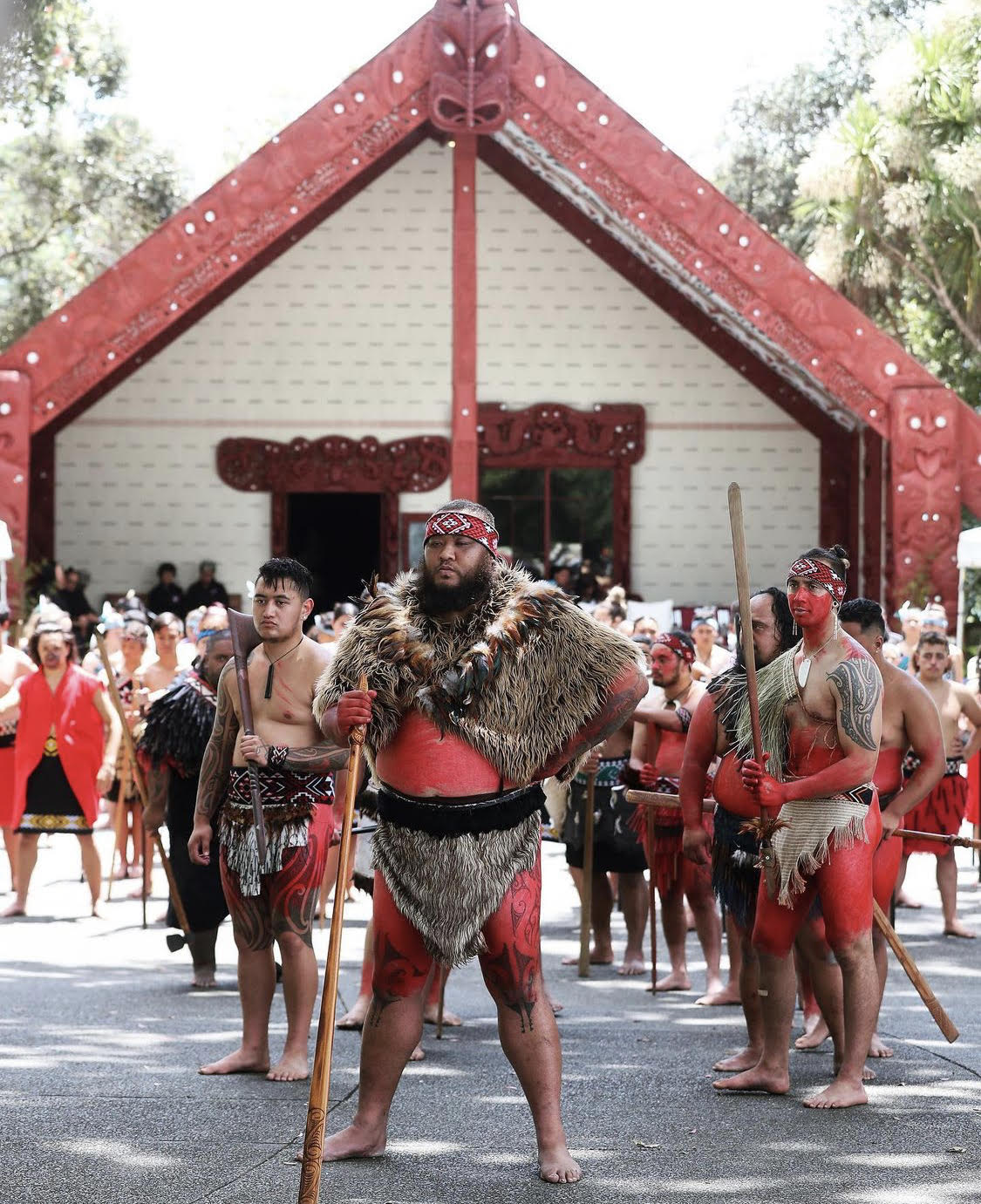 people performing New Zealand's haka dance