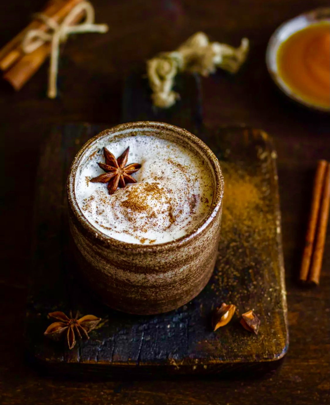 a mug with pumpkin spice latte