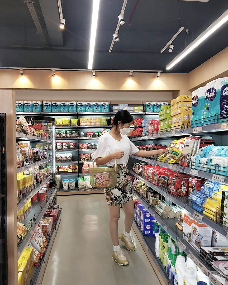 A woman shopping in a supermarket