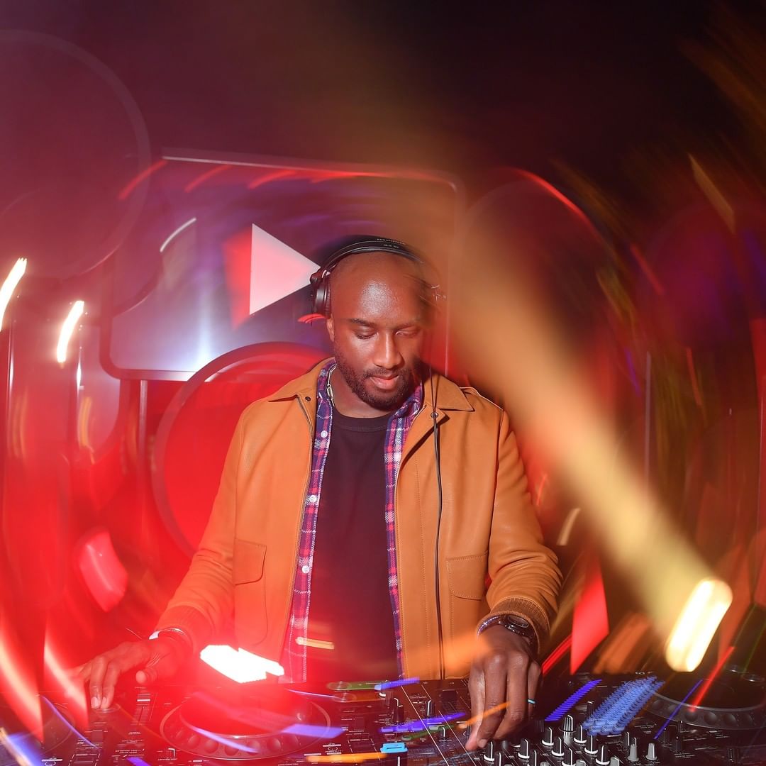 Fashion designer Virgil Abloh DJing