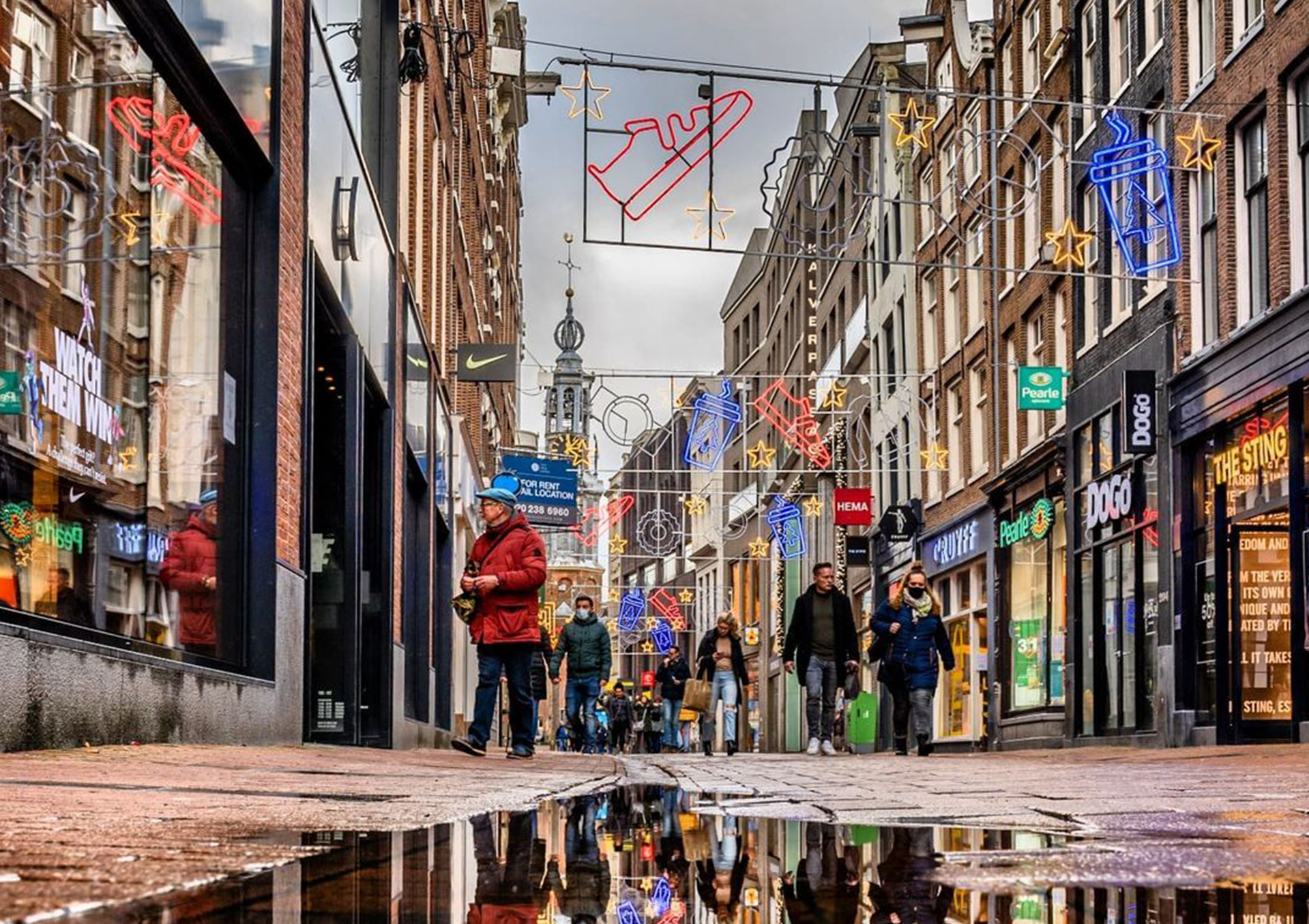 Amsterdam streets in the night