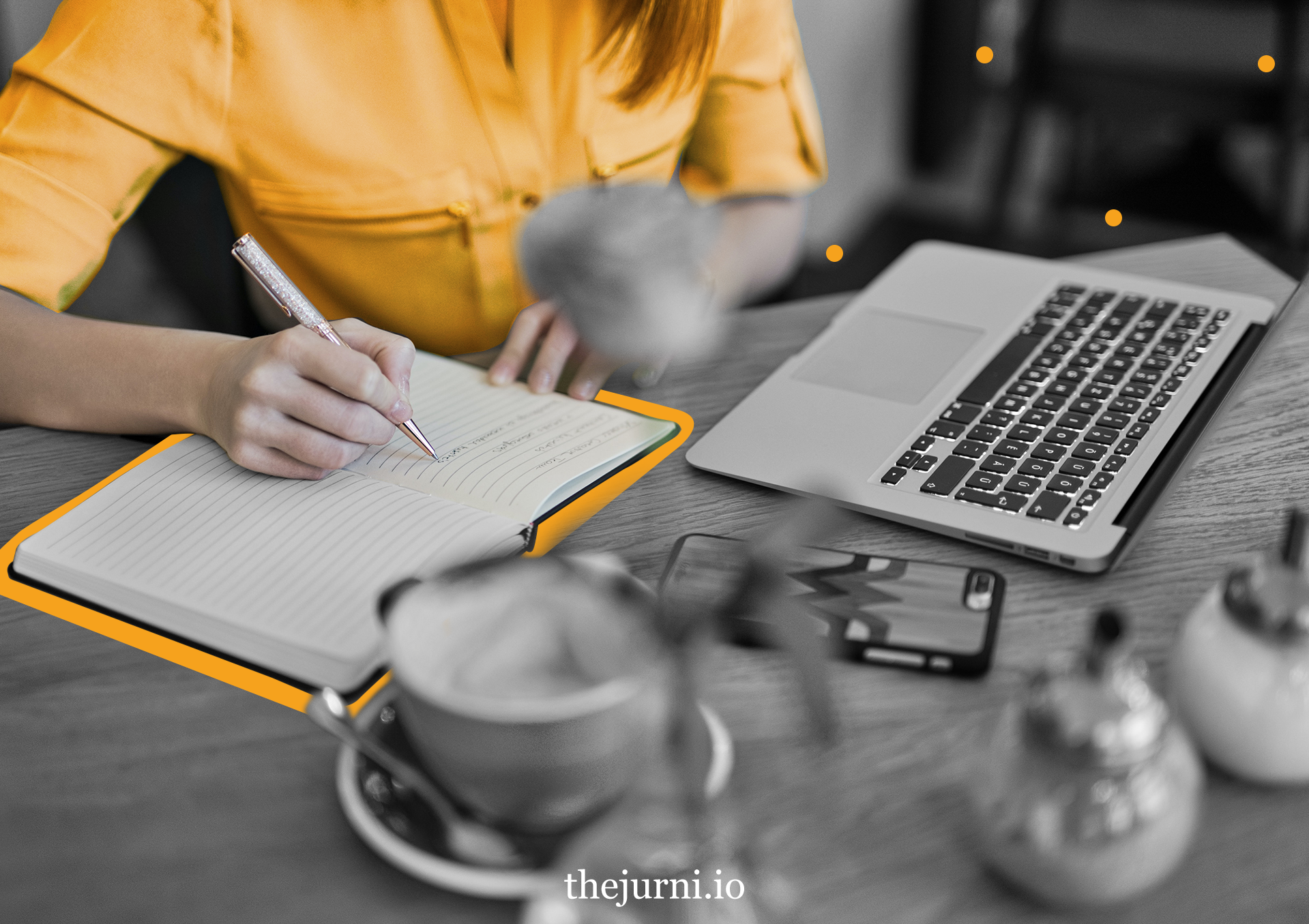 woman writing in her notebook