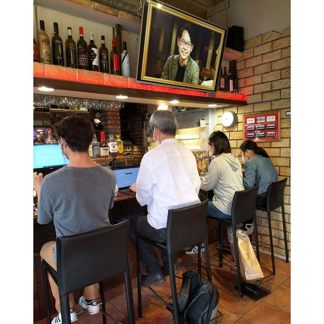 People working in Japan's cafe