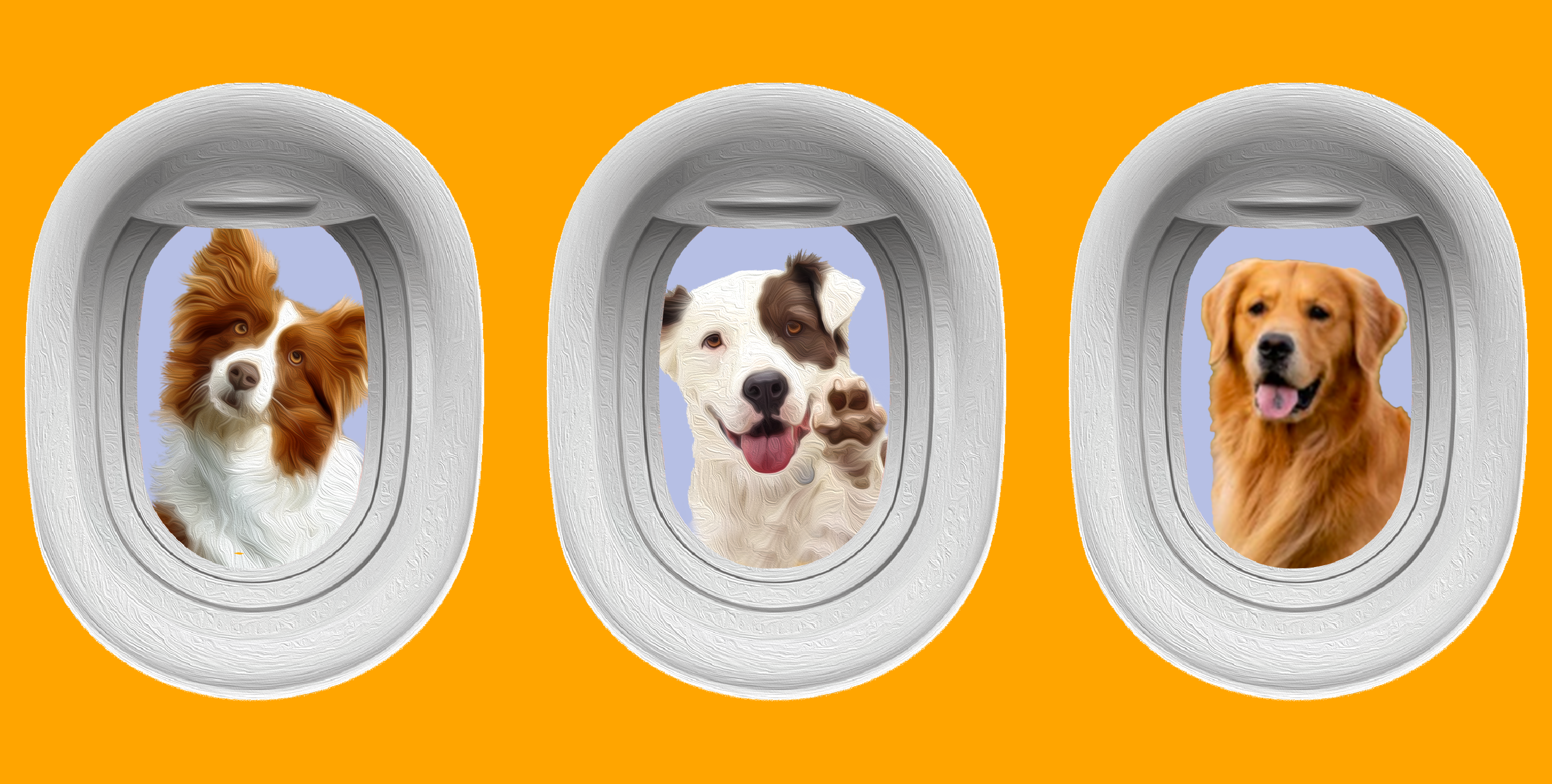 dogs on a plane